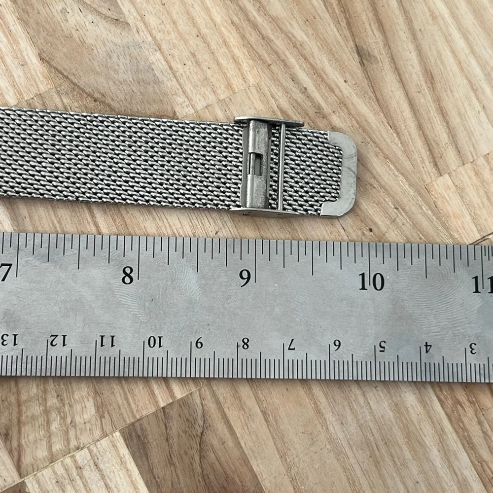 Seiko Solar Men’s Watch Black Dial New Stainless Weave Bracelet Day Date Windows